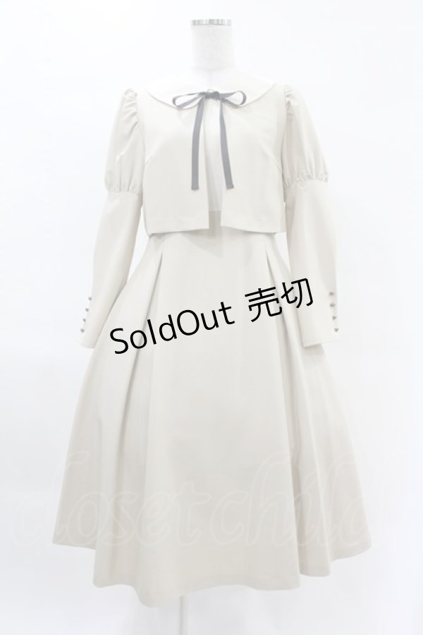 画像1: Maison de FLEUR Petite Robe canone / クロエが微笑むワンピース M Beige H-25-04-11-001-EL-OP-NS-ZH (1)