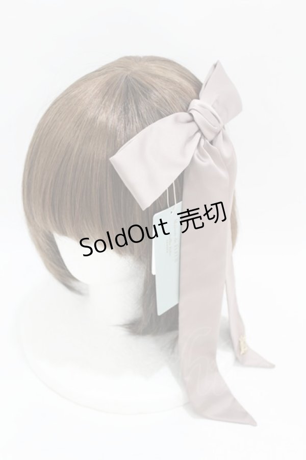 画像1: Maison de FLEUR Petite Robe canone / 午前を張り切るリボンバレッタ  Gray Beige H-25-04-11-041-EL-AC-NS-ZH (1)