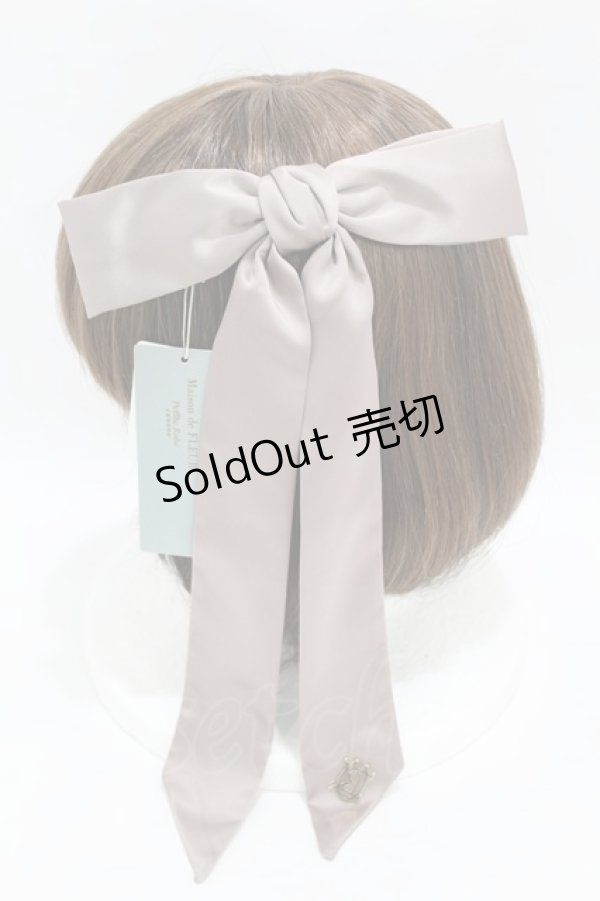 画像2: Maison de FLEUR Petite Robe canone / 午前を張り切るリボンバレッタ  Gray Beige H-25-04-11-041-EL-AC-NS-ZH (2)