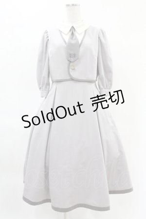 画像: Maison de FLEUR Petite Robe canone / 才女のあなたとネクタイワンピース M Gray H-25-04-11-004-EL-OP-NS-ZH