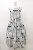 画像1: Jane Marple / Jolies broderies apron dress M ブルーグレー H-25-04-11-1059-JM-OP-KB-ZH (1)