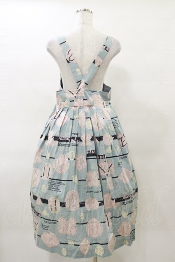 画像2: Jane Marple / Jolies broderies apron dress M ブルーグレー H-25-04-11-1059-JM-OP-KB-ZH (2)