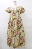 画像1: Jane Marple Dans Le Salon / Flower Wallpaperのエンパイアドレス  ベージュ H-25-04-11-1062-JM-OP-KB-ZH (1)