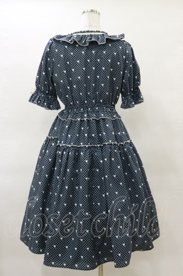 画像2: Melody BasKet / Little dot heartワンピース M ネイビー H-25-04-11-1066-LO-OP-KB-ZH (2)