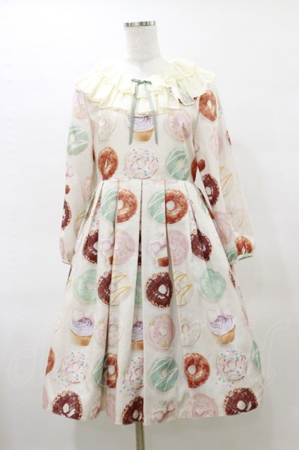 画像1: Leur Getter / Pastel Donuts袖付きワンピース M グレー H-25-04-11-1068-LU-OP-KB-ZH (1)