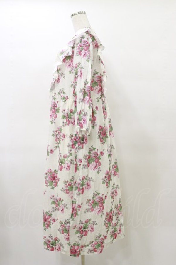 画像3: Jane Marple / Strawberries and flowersラッフルフリルドレス  オフ H-25-04-11-1072-JM-OP-KB-ZH (3)
