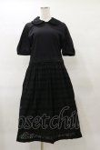 画像1: Jane Marple / ヴィンテージストライプレースコラボレーションドレス  ブラック×ブラック H-25-04-11-1076-JM-OP-KB-ZH (1)