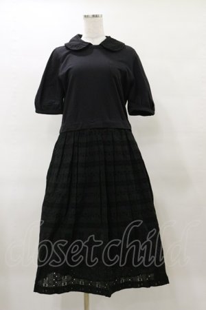 画像: Jane Marple / ヴィンテージストライプレースコラボレーションドレス  ブラック×ブラック H-25-04-11-1076-JM-OP-KB-ZH