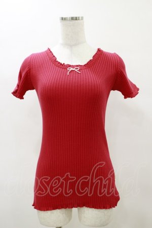 画像: Katie / UNDER PRETTIES frill tee  レッド H-25-04-11-1012-LO-TO-KB-ZH
