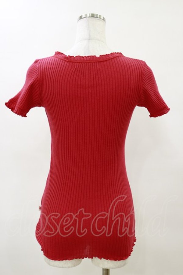 画像2: Katie / UNDER PRETTIES frill tee  レッド H-25-04-11-1012-LO-TO-KB-ZH (2)