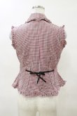画像2: MARBLE / フリルタイ付きノースリーブブラウス  赤チェック H-25-04-11-1015-GO-BL-KB-ZH (2)