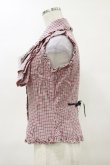 画像3: MARBLE / フリルタイ付きノースリーブブラウス  赤チェック H-25-04-11-1015-GO-BL-KB-ZH (3)