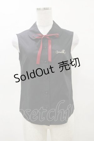 画像: MILK / スリーブレスシャツ  ブラック H-25-04-11-1016-ML-BL-KB-ZH