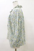 画像3: Jane Marple Dans Le Salon / Lawn Liberty Bubble Sleeve Blouse  オフ×ブルー H-25-04-11-1021-JM-BL-KB-ZH (3)