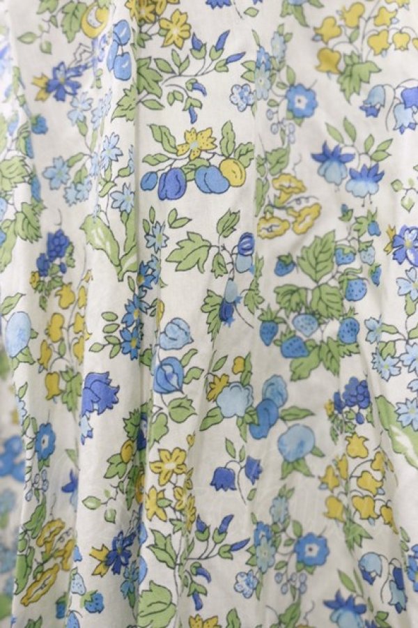 画像4: Jane Marple Dans Le Salon / Lawn Liberty Bubble Sleeve Blouse  オフ×ブルー H-25-04-11-1021-JM-BL-KB-ZH (4)