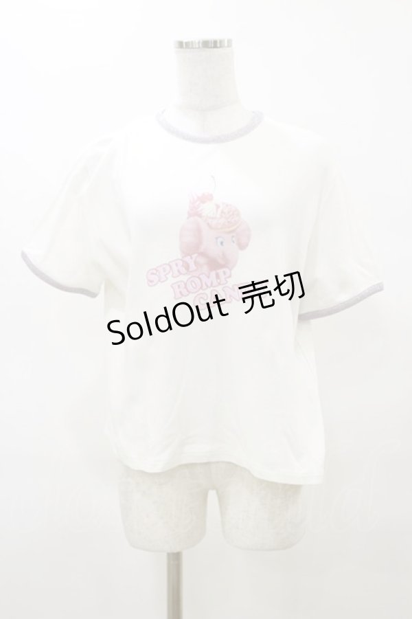 画像1: Candy Stripper / SPRY ROMP CANDY RINGER Tシャツ 2 白 H-25-04-11-1024-PU-TO-KB-ZH (1)