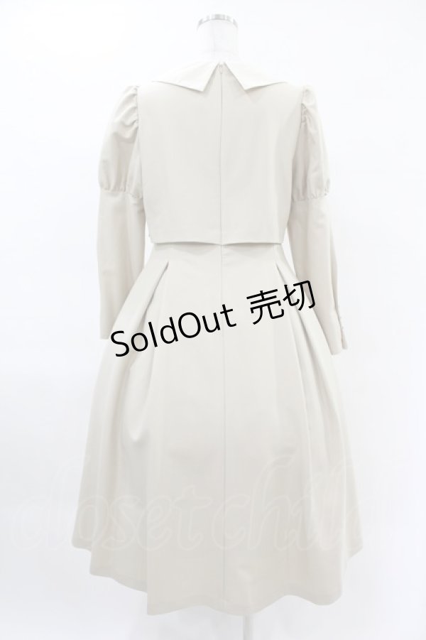 画像2: Maison de FLEUR Petite Robe canone / クロエが微笑むワンピース M Beige H-25-04-11-001-EL-OP-NS-ZH (2)