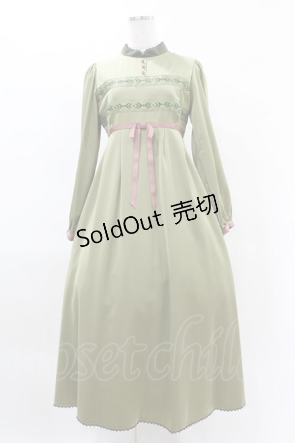 画像1: Maison de FLEUR Petite Robe canone / Anna/ナイトガウンワンピース M Green H-25-04-11-007-EL-OP-NS-ZH (1)