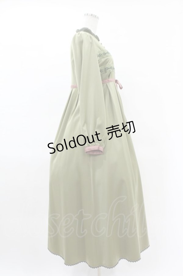 画像3: Maison de FLEUR Petite Robe canone / Anna/ナイトガウンワンピース M Green H-25-04-11-007-EL-OP-NS-ZH (3)