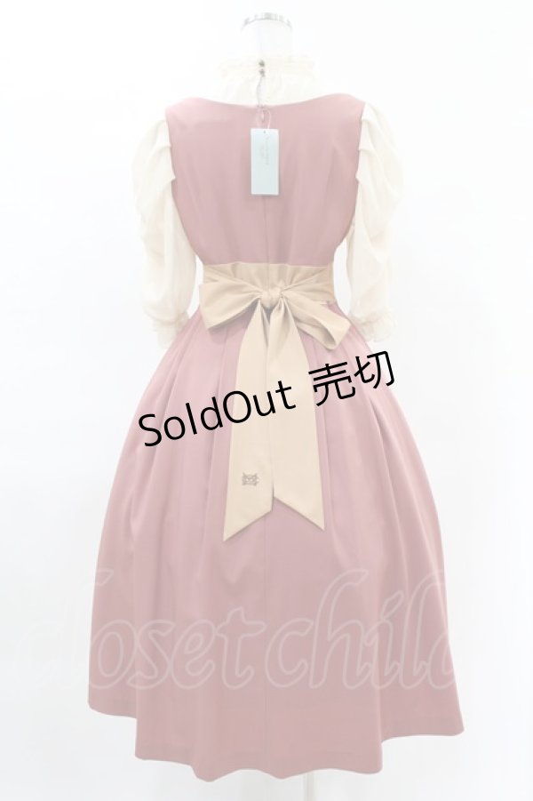 画像2: Maison de FLEUR Petite Robe canone / コトコト聴こえるワンピース M Dark Pink H-25-04-11-008-EL-OP-NS-ZH (2)