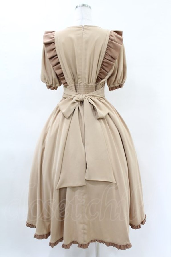 画像2: Maison de FLEUR Petite Robe canone / キャラメリゼをするワンピース M Beige H-25-04-11-009-EL-OP-NS-ZH (2)