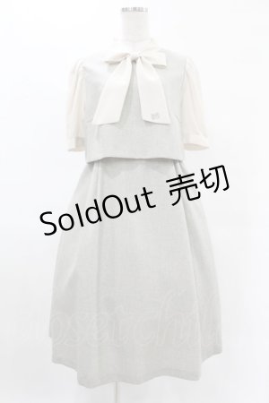 画像: Maison de FLEUR Petite Robe canone / きみと約束ツイード風ワンピース M Gray Beige H-25-04-11-010-EL-OP-NS-ZH