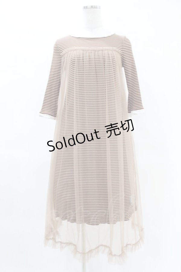 画像1: Maison de FLEUR Petite Robe canone / ジョセフィーヌの定番ワンピース Free Brown H-25-04-11-016-EL-OP-NS-ZH (1)