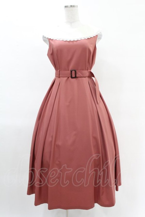 画像1: Maison de FLEUR Petite Robe canone / リトル・メイドのワンピース M Dark Pink H-25-04-11-017-EL-OP-NS-ZH (1)