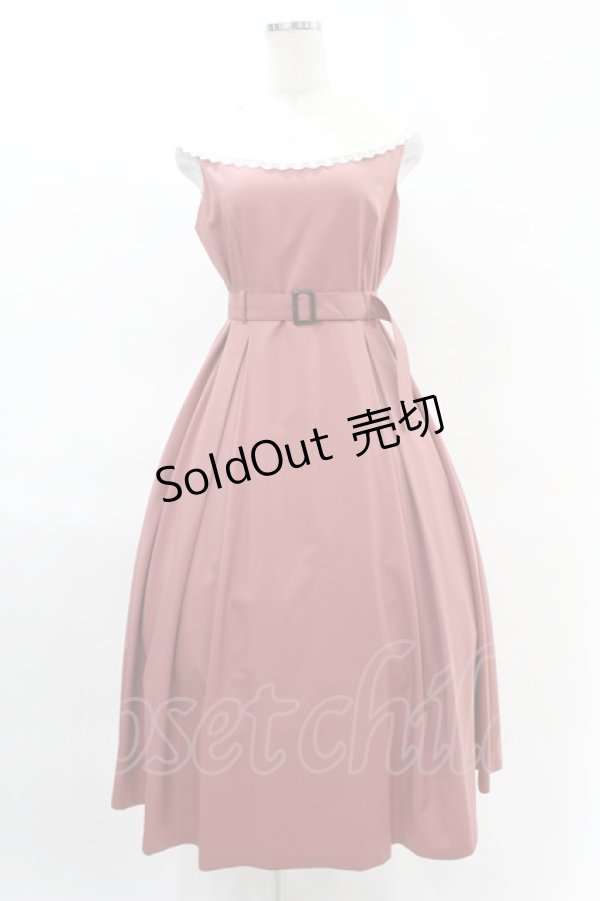 画像1: Maison de FLEUR Petite Robe canone / リトル・メイドのワンピース M Dark Pink H-25-04-11-017-EL-OP-NS-ZH (1)