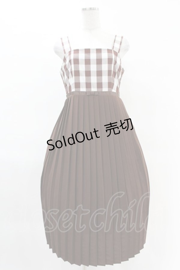 画像1: Maison de FLEUR Petite Robe canone / 声をかけたいジャンパースカート M Brown H-25-04-11-018-EL-OP-NS-ZH (1)