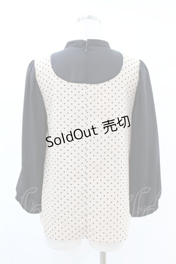 画像2: Maison de FLEUR Petite Robe canone / 雨傘が鳴るドットブラウス Free Beige H-25-04-11-022-EL-BL-NS-ZH (2)