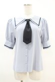 画像1: Maison de FLEUR Petite Robe canone / 学びを楽しむネクタイブラウス Free Blue H-25-04-11-023-EL-BL-NS-ZH (1)