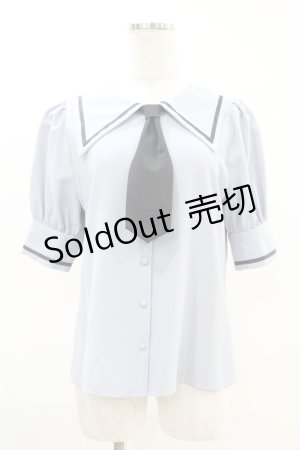 画像: Maison de FLEUR Petite Robe canone / 学びを楽しむネクタイブラウス Free Blue H-25-04-11-023-EL-BL-NS-ZH