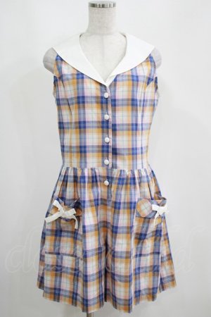 画像: Katie / SHAKE A CHECK! play suit - ブルー H-25-04-12-031-LO-OP-KB-ZH