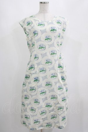 画像: Jane Marple Dans Le Salon / Flower Plateのチュニックワンピース  アイボリー×ブルーグレイ H-25-04-12-032-JM-OP-KB-ZH
