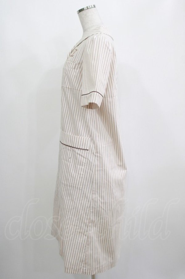 画像2: Katie / ICECREAM SHOP uniform  ベージュストライプ H-25-04-12-035-LO-OP-KB-ZH (2)