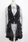 画像1: ALGONQUINS / 2Wayフリルベスト付ストライプシャツワンピース  白×黒 H-25-04-12-042-AL-OP-KB-ZH (1)