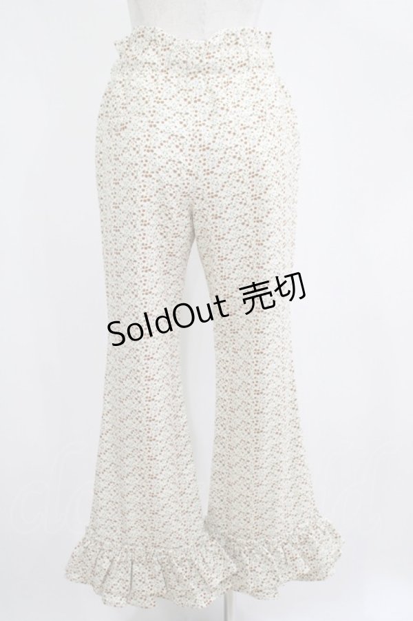 画像3: Candy Stripper / FLORAL GIRLY FRILL HEM FLARE PANTS  アイボリー H-25-04-12-043-PU-PA-KB-ZH (3)