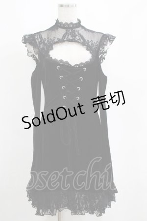 画像: KILL STAR / レースアップベルベットドレス S ブラック H-25-04-12-046-SL-OP-KB-ZH