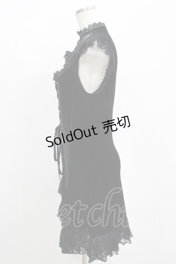 画像2: KILL STAR / レースアップベルベットドレス S ブラック H-25-04-12-046-SL-OP-KB-ZH (2)