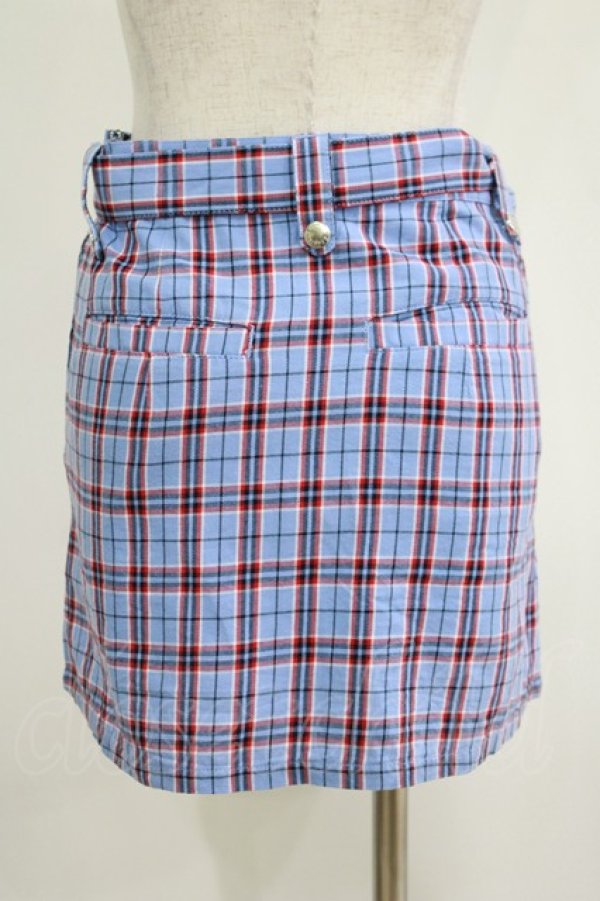 画像3: Candy Stripper / CHECK BELTED SKIRT S ブルー H-25-04-12-049-PU-SK-KB-ZH (3)
