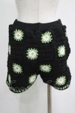 画像3: Candy Stripper / FLOWER CROCHET KINT SHORT PANTS  ブラック×グリーン H-25-04-12-052-PU-PA-KB-ZH (3)