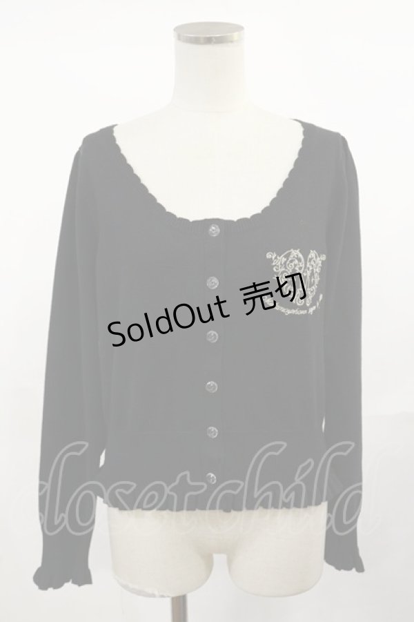 画像1: metamorphose / 刺繍入りフリルカーディガン Free ブラック H-25-04-12-1049-ME-TO-NS-ZH (1)