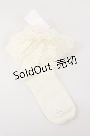 画像: metamorphose / ラッセルレースクルーソックス  生成り H-25-04-12-1010-ME-ZA-NS-ZH