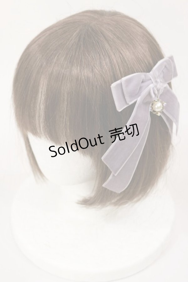 画像2: axes femme POETIQUE / ベルベットリボンクリップ  パープル H-25-04-12-1025-AX-AC-NS-ZH (2)