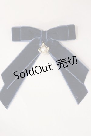 画像: axes femme POETIQUE / ベルベットリボンクリップ  ネイビー H-25-04-12-1026-AX-AC-NS-ZH