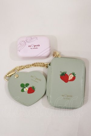 画像: m petit by misako / AMハートミラー付ポーチ+ミラー付きケース  ミント/ピンク H-25-04-12-1003-LO-ZA-NS-ZH