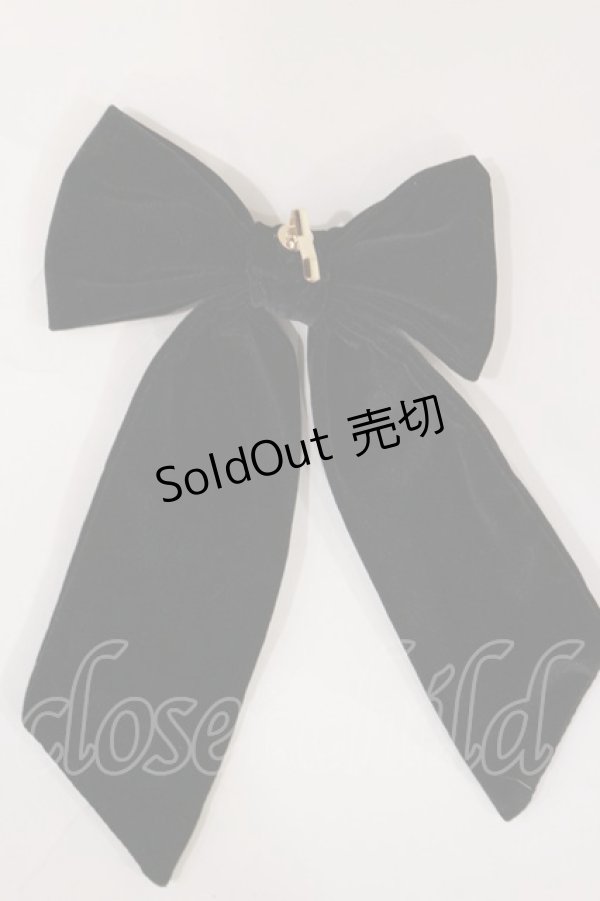 画像2: Maison de FLEUR / ベロアリボンヘアカフ  ブラック H-25-04-12-1032-LO-AC-NS-ZH (2)