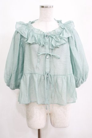 画像: Candy Stripper / ANGELIC RIBBON SHEER BLOUSE  ミント H-25-04-12-061-PU-BL-KB-ZH