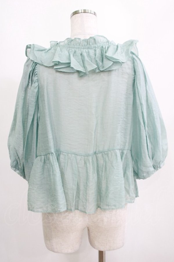 画像3: Candy Stripper / ANGELIC RIBBON SHEER BLOUSE  ミント H-25-04-12-061-PU-BL-KB-ZH (3)